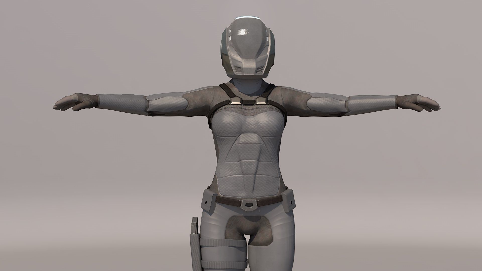 Sci-fi armor suit 3D model_4