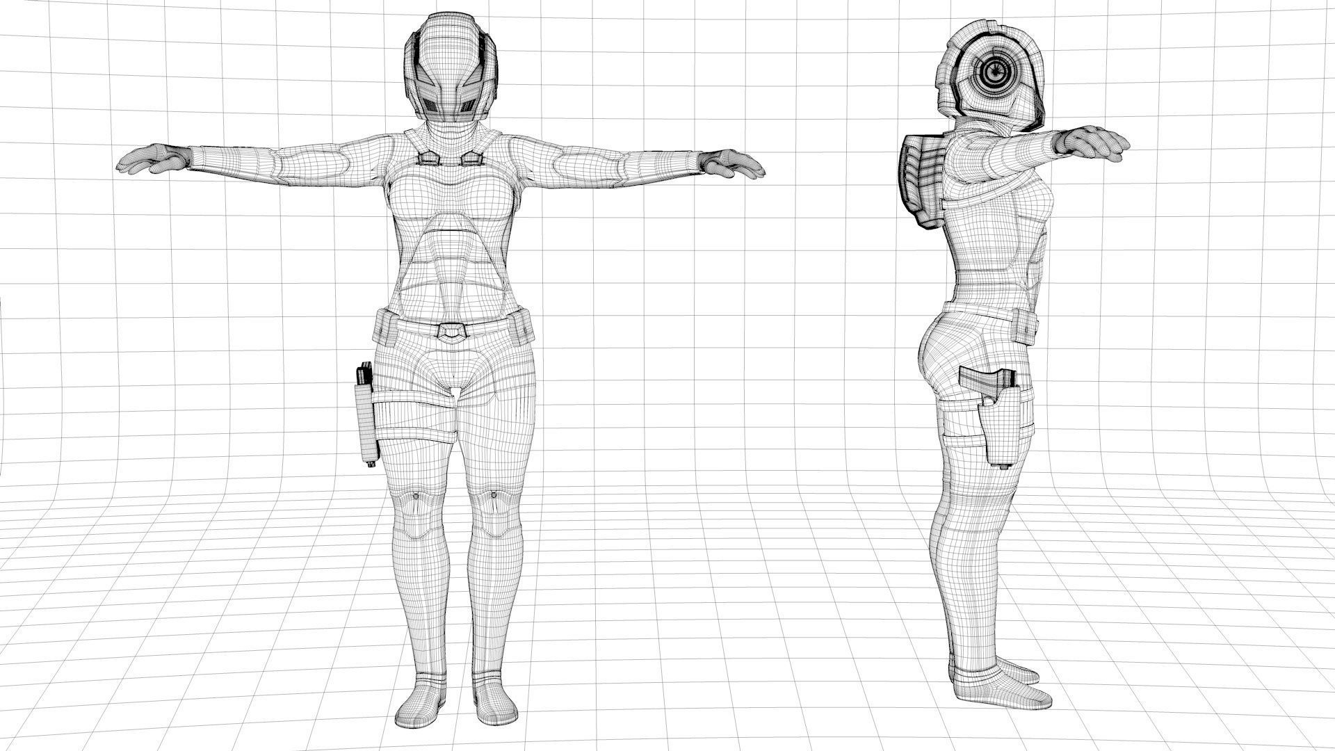 Sci-fi armor suit 3D model_12
