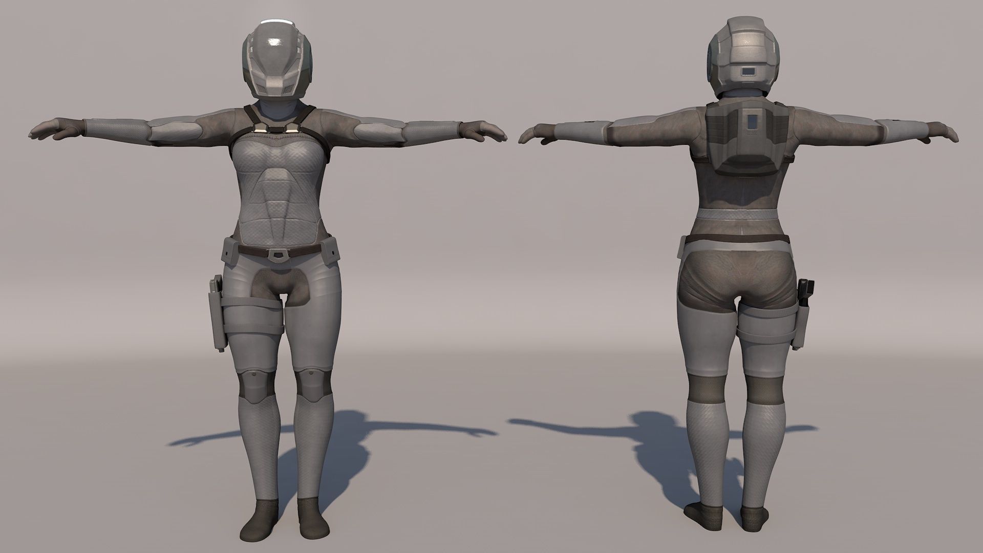 Sci-fi armor suit 3D model_1