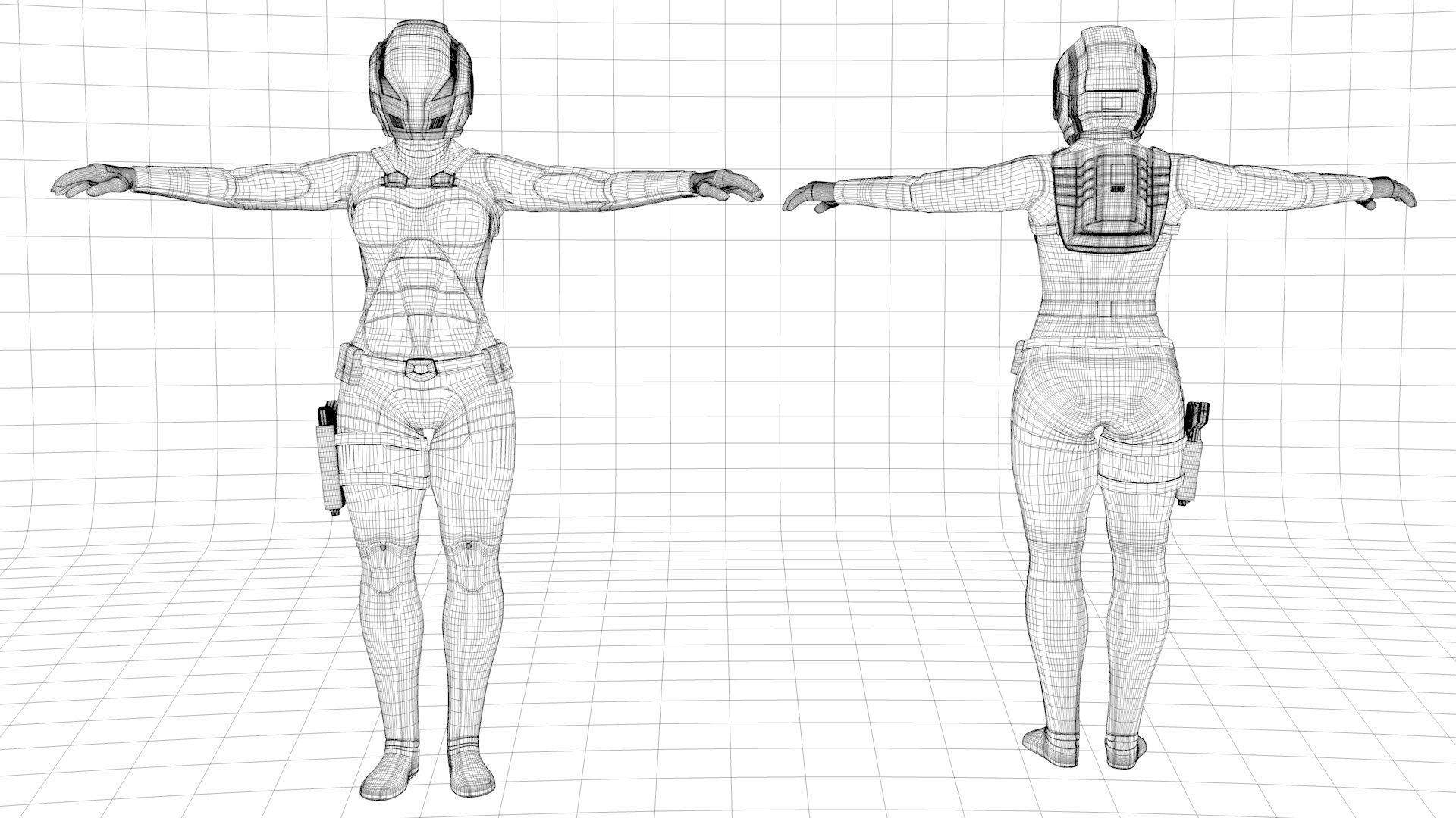 Sci-fi armor suit 3D model_13