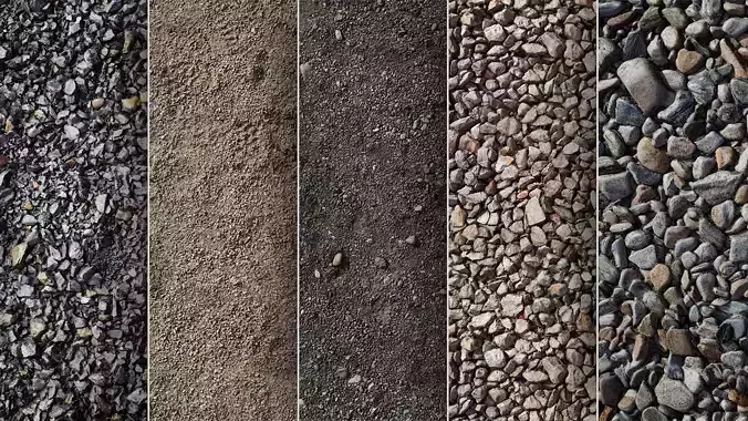 UE Gravel soil materials part 01 Low-poly 3D model