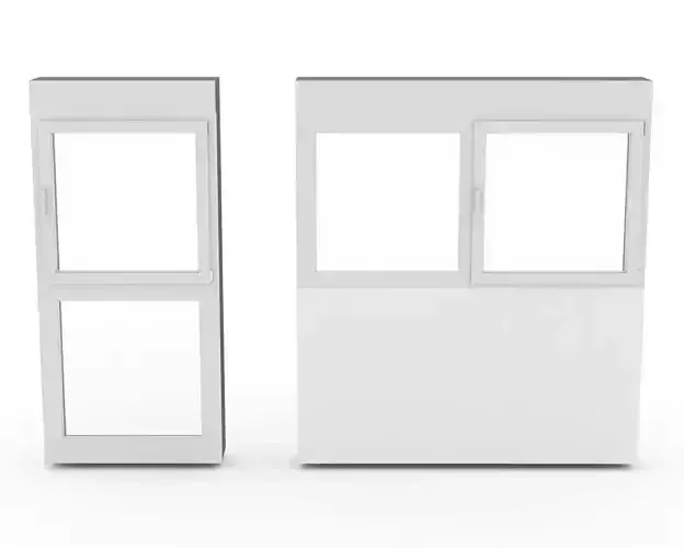 Window - double window -  Full wall section