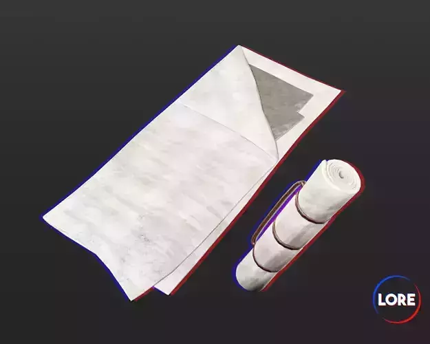 Medieval Knightly Accessory Bedroll Low-poly 3D model