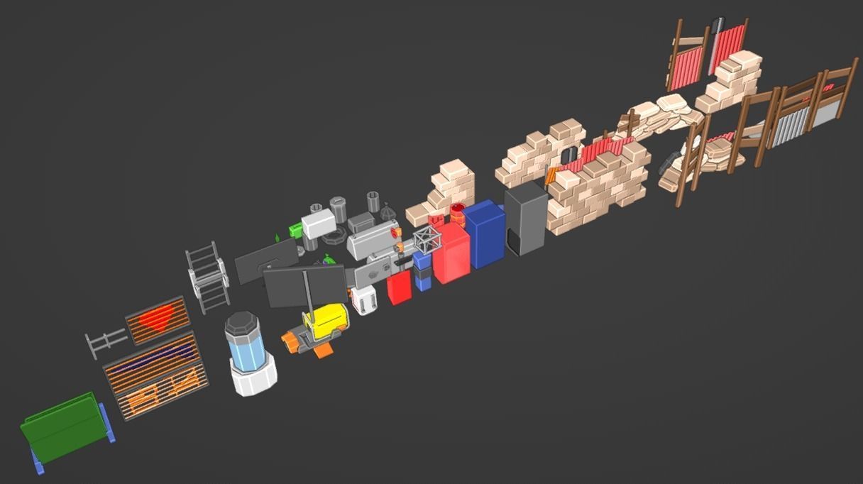 3D model Cyberpunk prop Pack Low poly VR / AR / low-poly | CGTrader