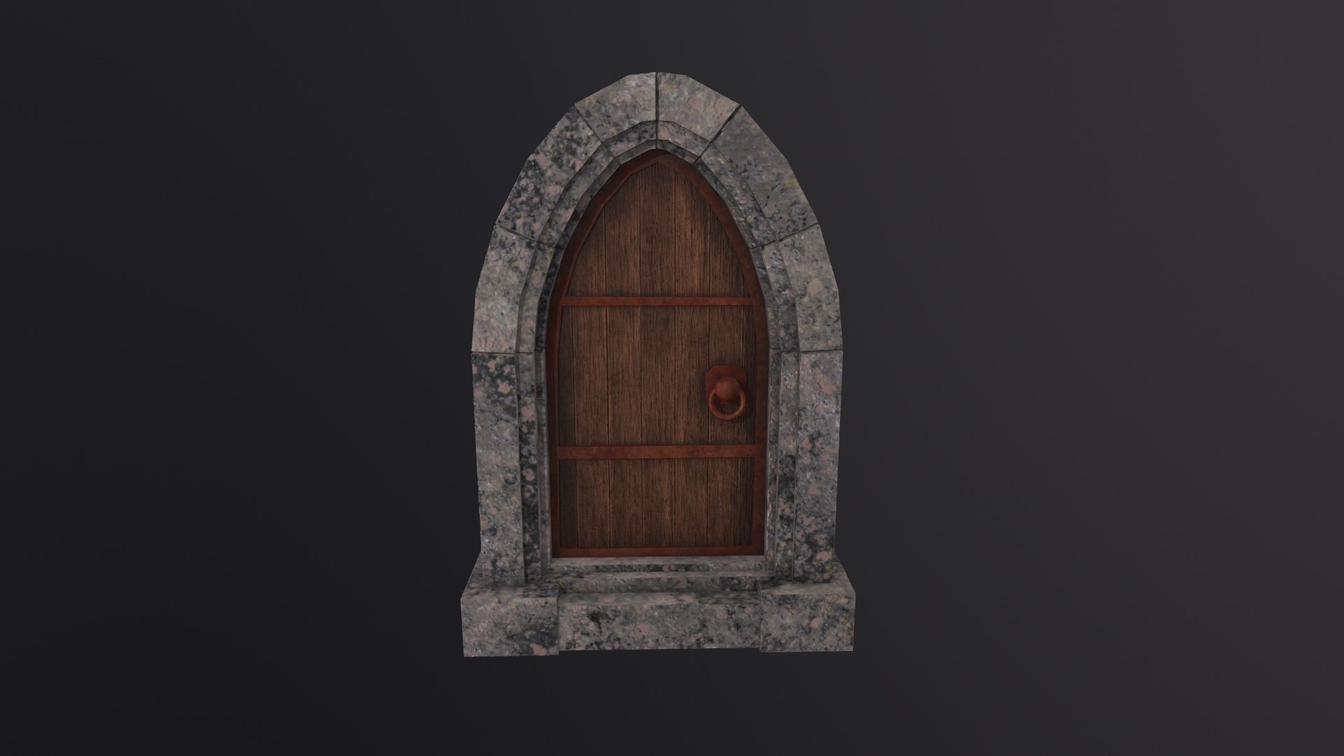 Medieval Door 3D Model Low-poly 3D model_2