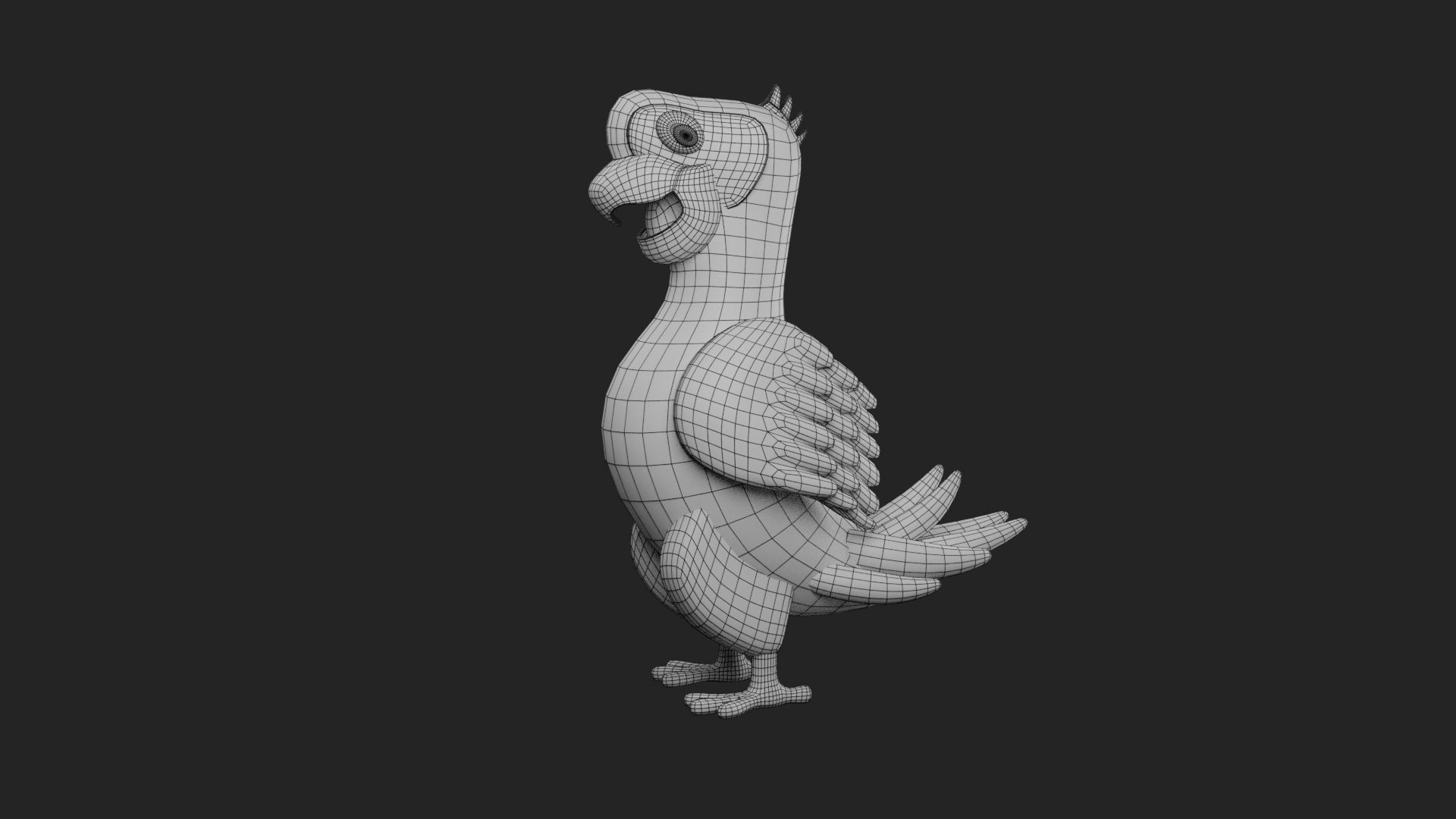Red Parrot Bird 3D print model_6