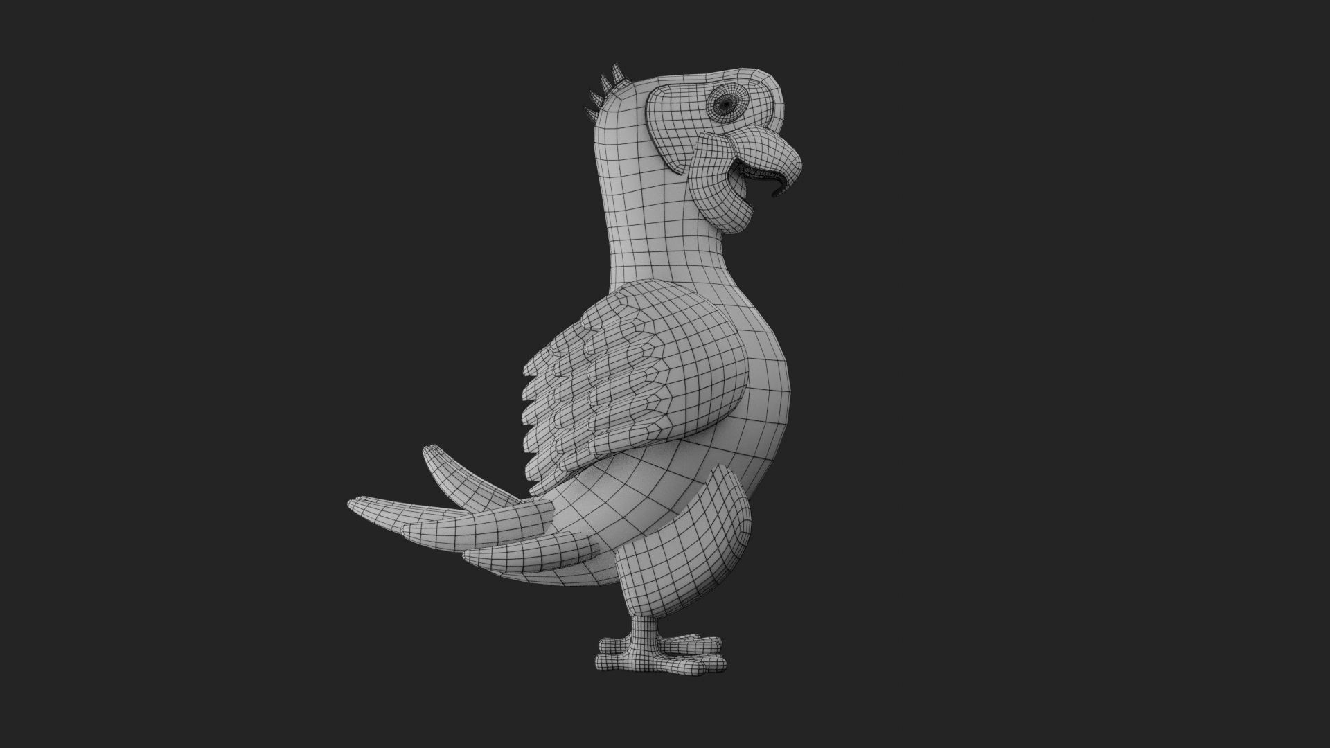 Red Parrot Bird 3D print model_7
