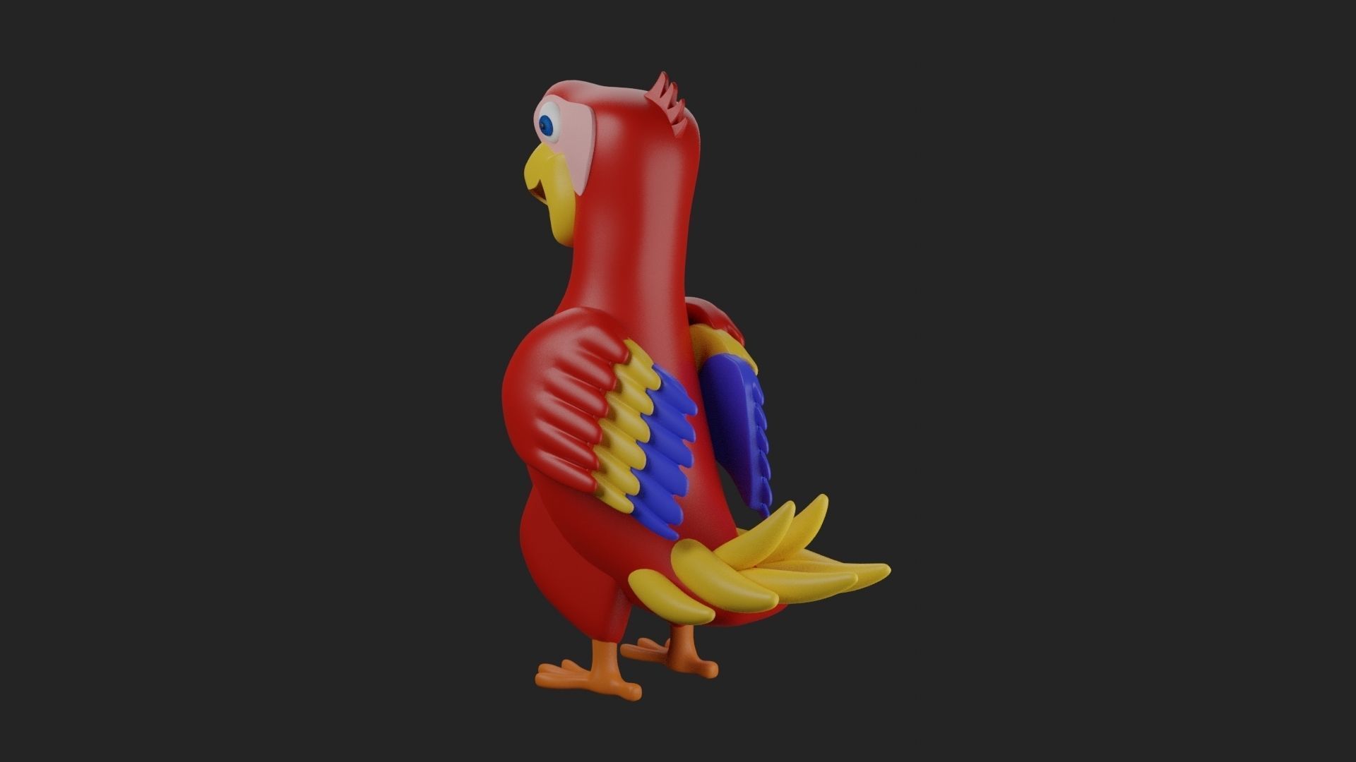Red Parrot Bird 3D print model_3