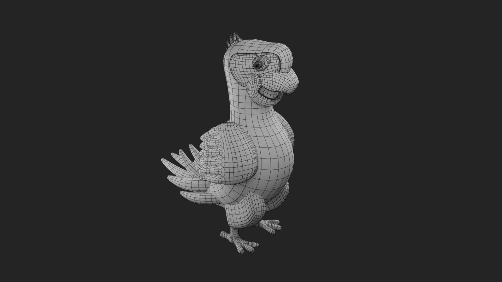 Red Parrot Bird 3D print model_5