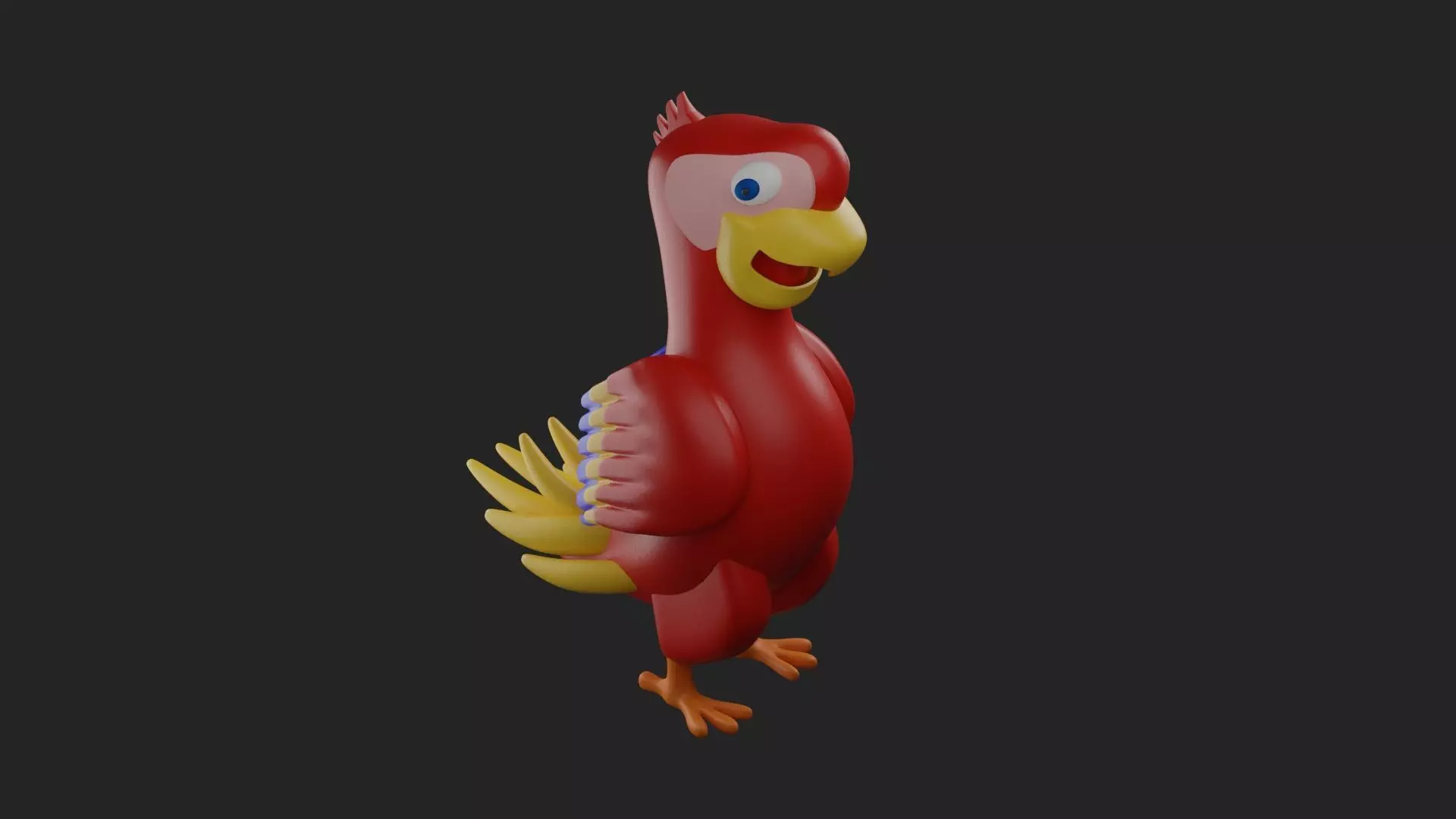 Red Parrot Bird 3D print model_0