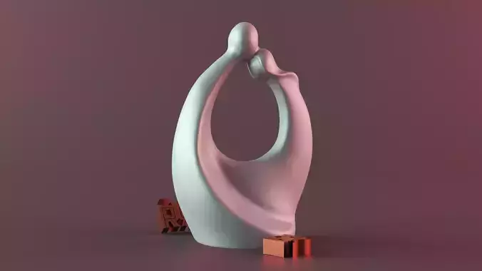  Embracing Couple Statue 3D print model