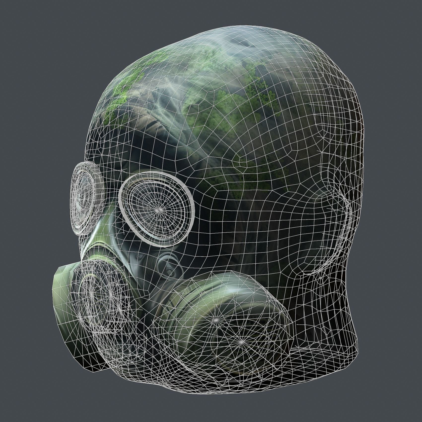 Helmet 3d model military combat Military Low-poly Low-poly 3D model_7