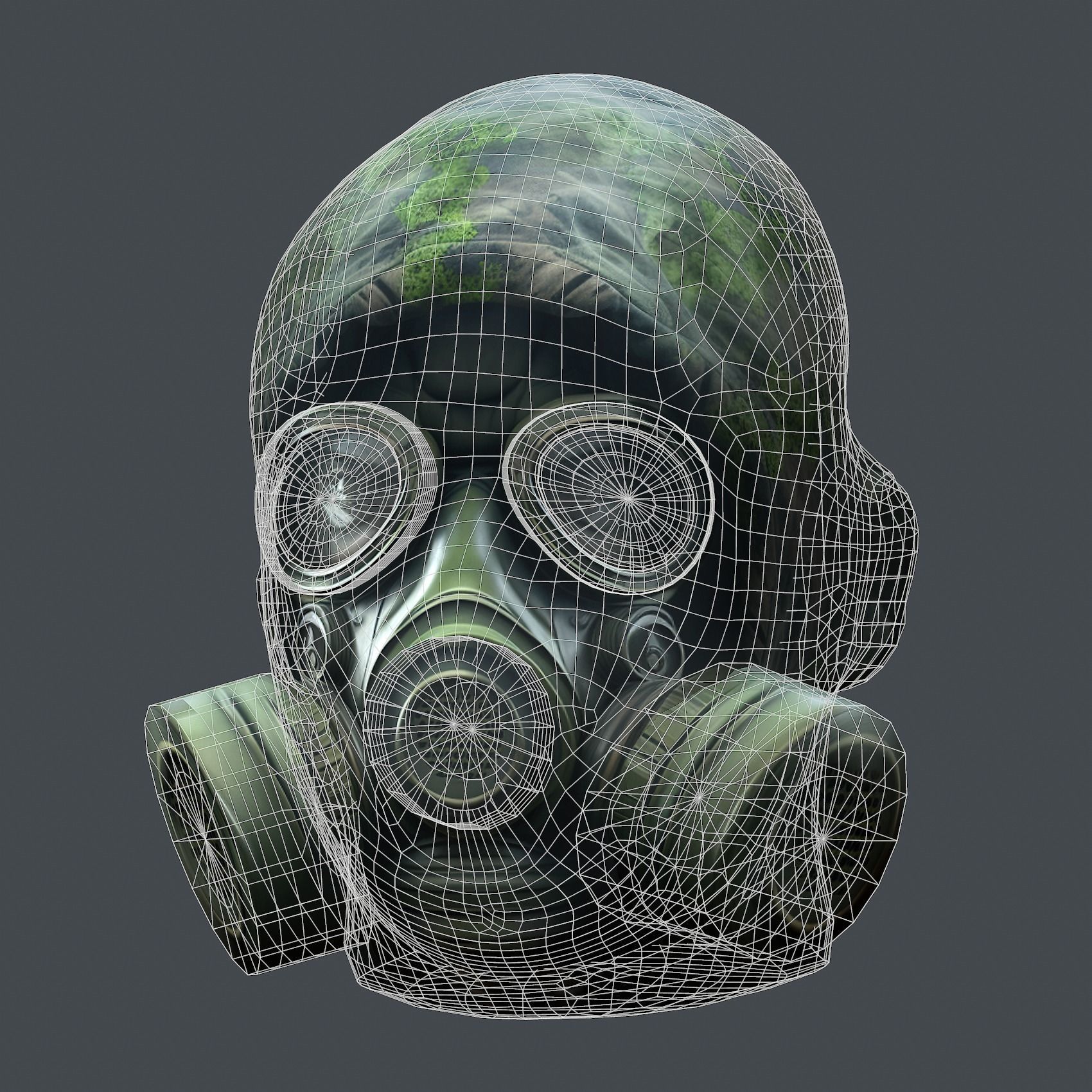 Helmet 3d model military combat Military Low-poly Low-poly 3D model_8