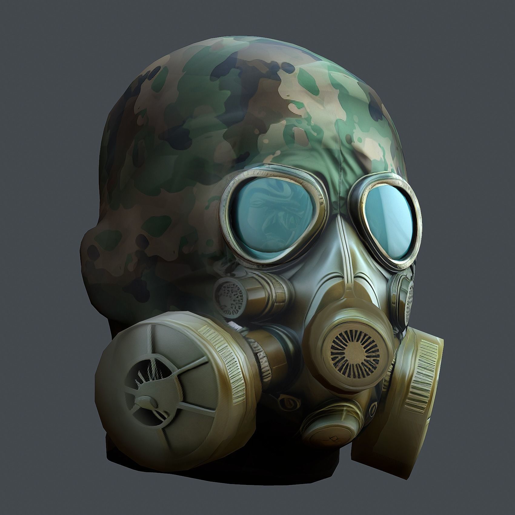 Helmet 3d model military combat Military Low-poly Low-poly 3D model_2