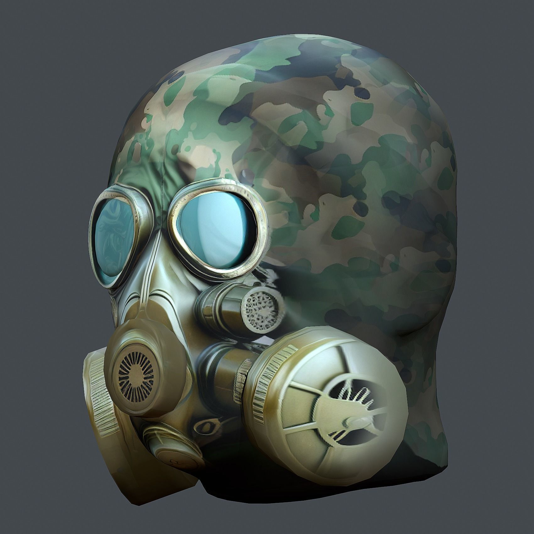 Helmet 3d model military combat Military Low-poly Low-poly 3D model_3