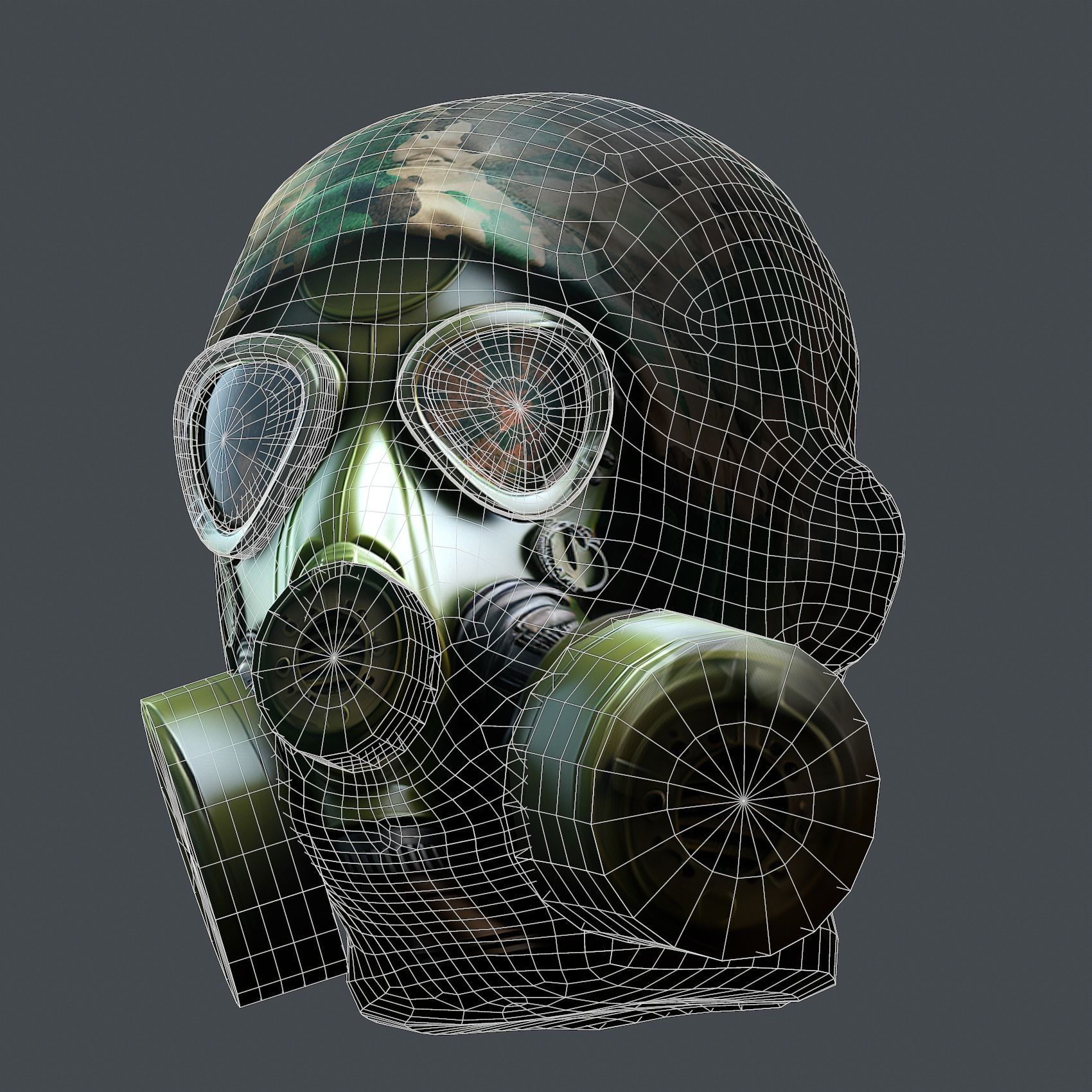 Helmet 3d model military combat Military Low-poly Low-poly 3D model_9