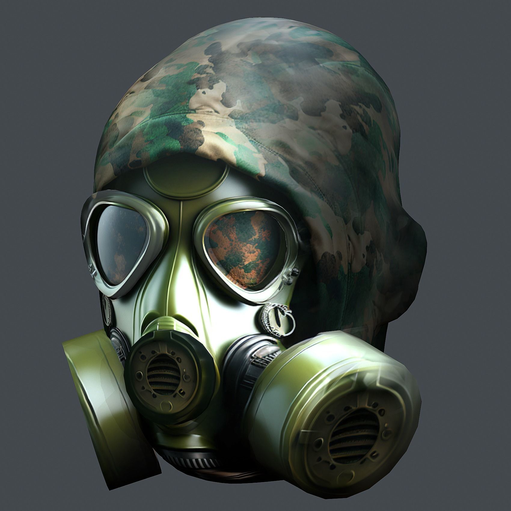 Helmet 3d model military combat Military Low-poly Low-poly 3D model_4