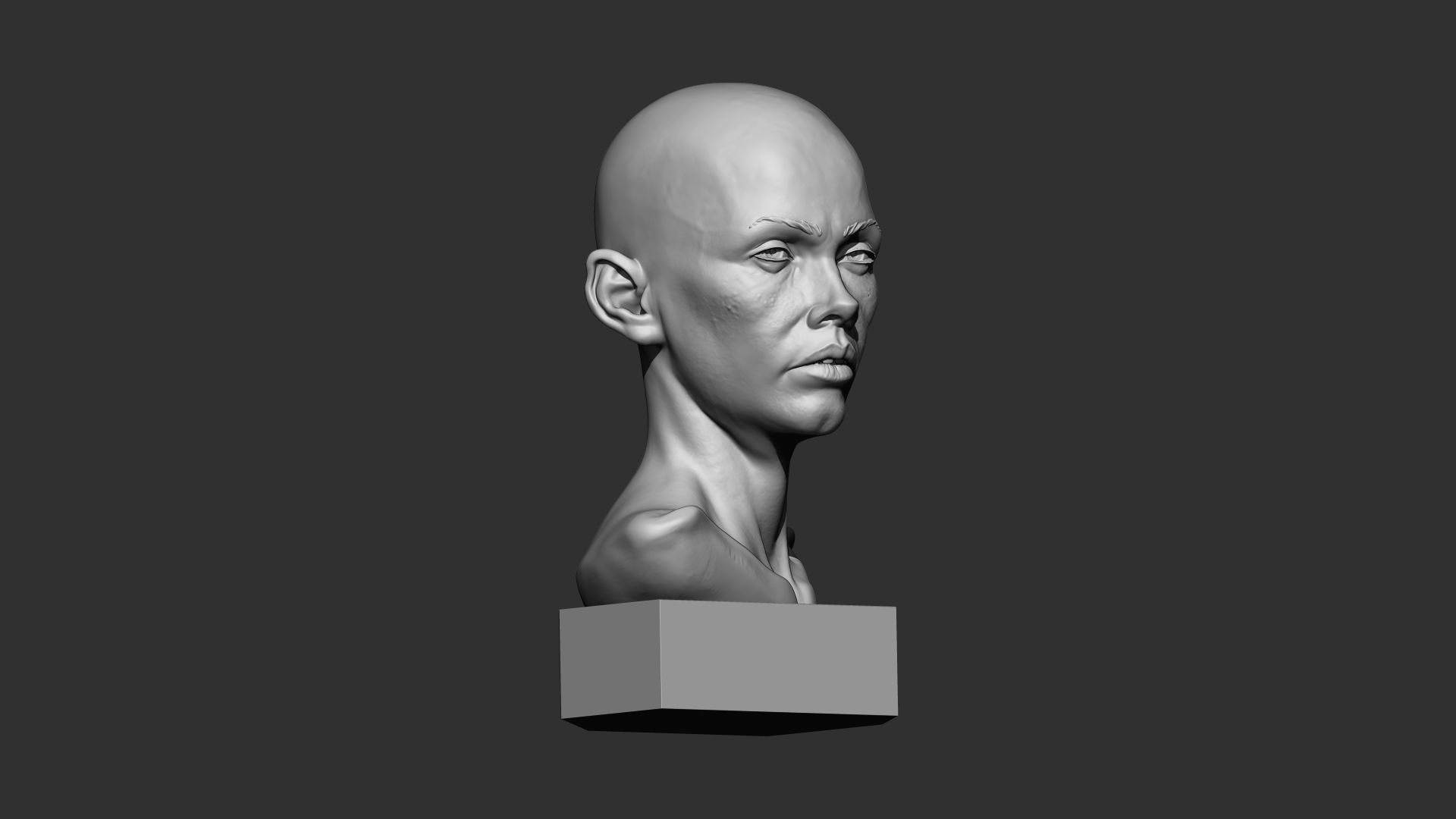 Female Face 3dPrint  3D print model_3