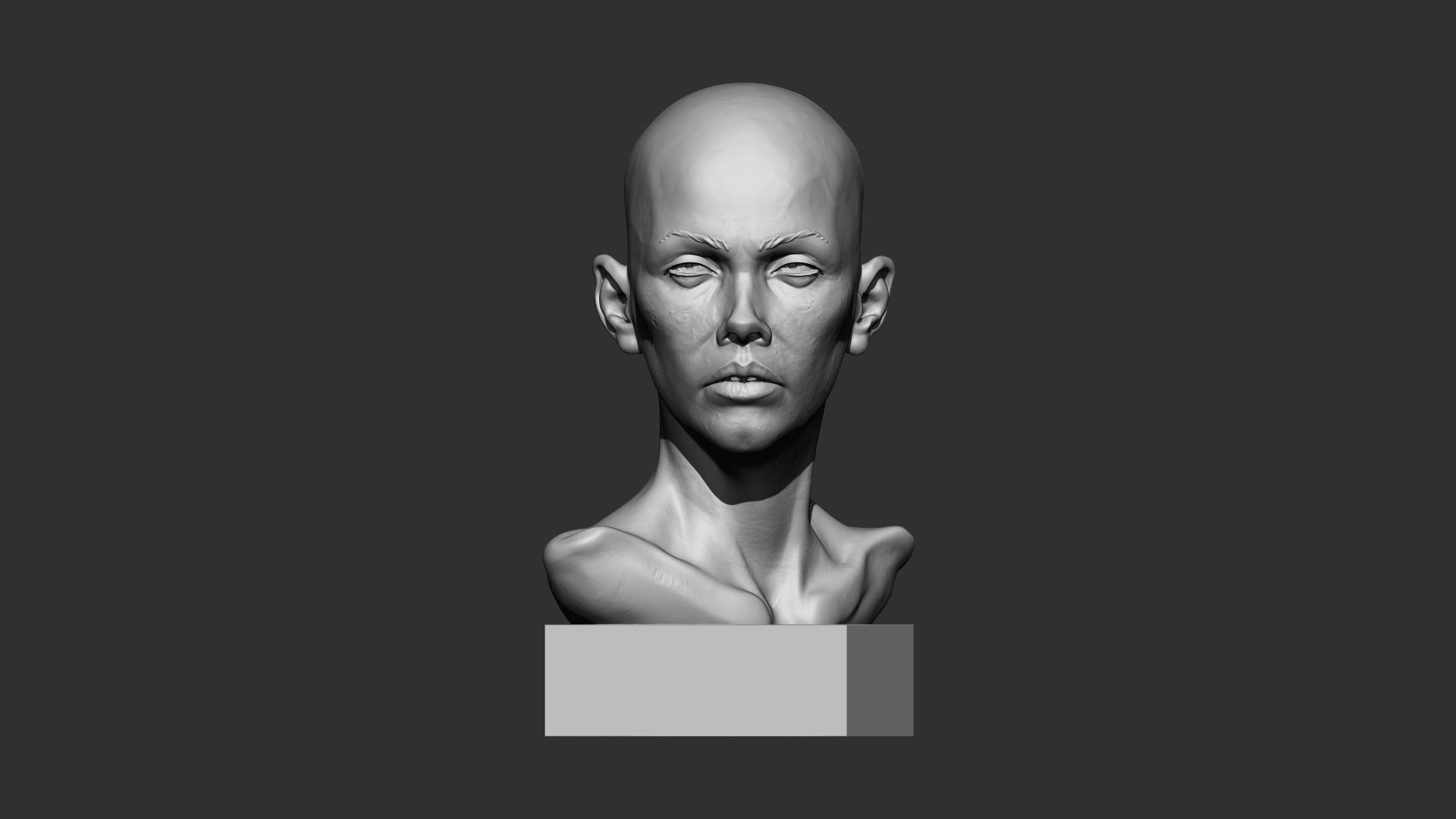 Female Face 3dPrint  3D print model_2