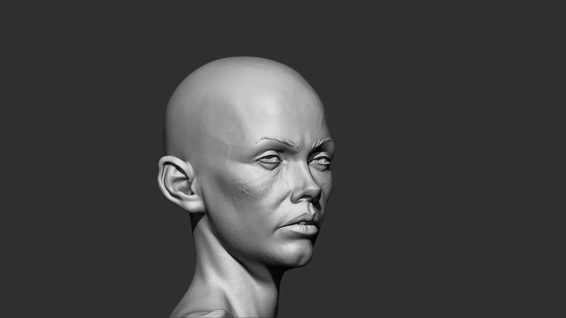 Female Face 3dPrint  3D print model_0