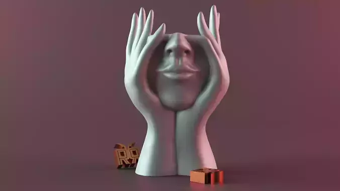 Girl Face Planter 3D print model