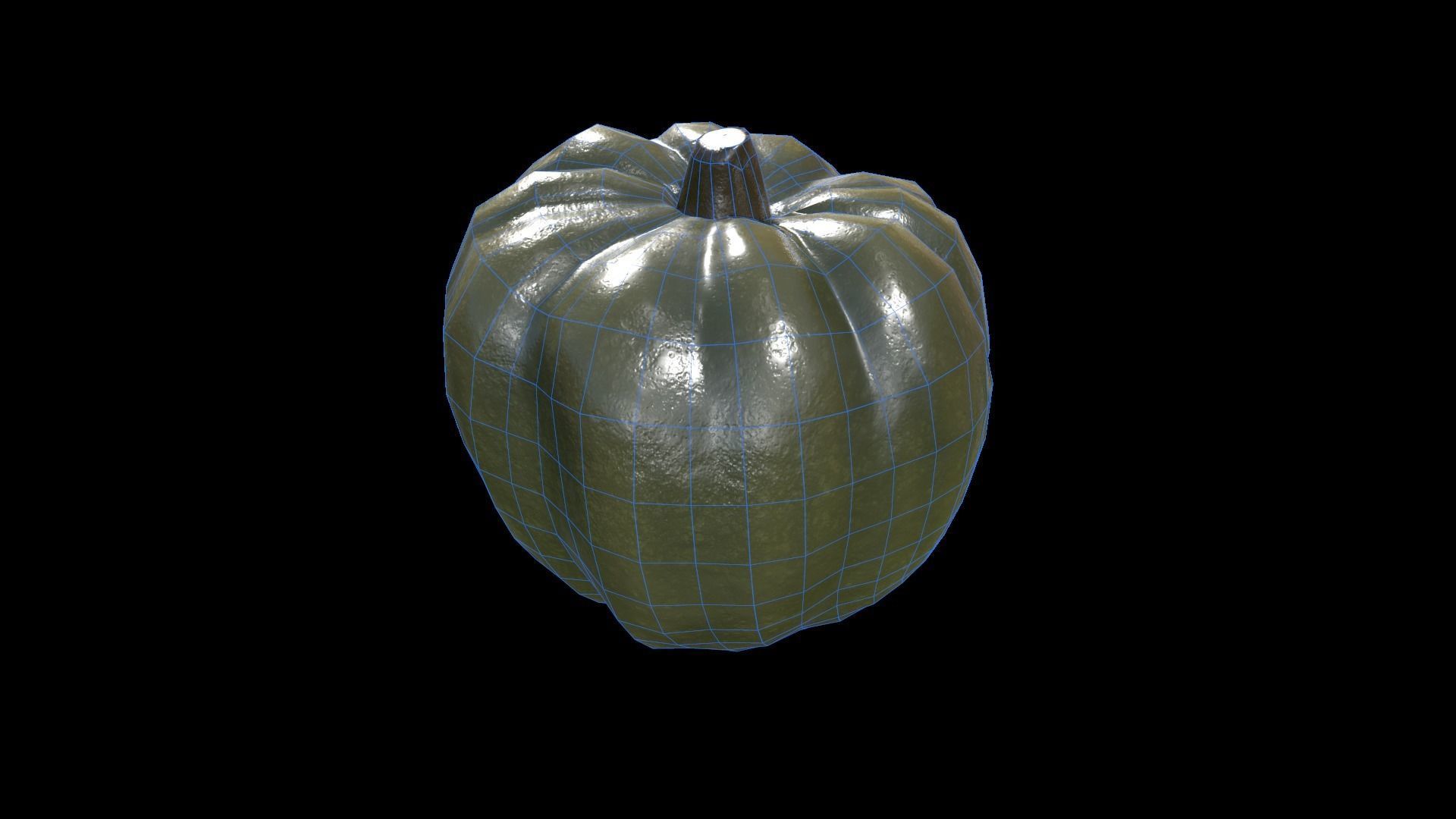 Squash Acorn Low-poly 3D model_7