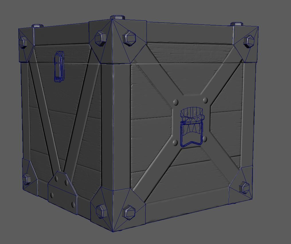 Wooden-Box Low-poly 3D model_4