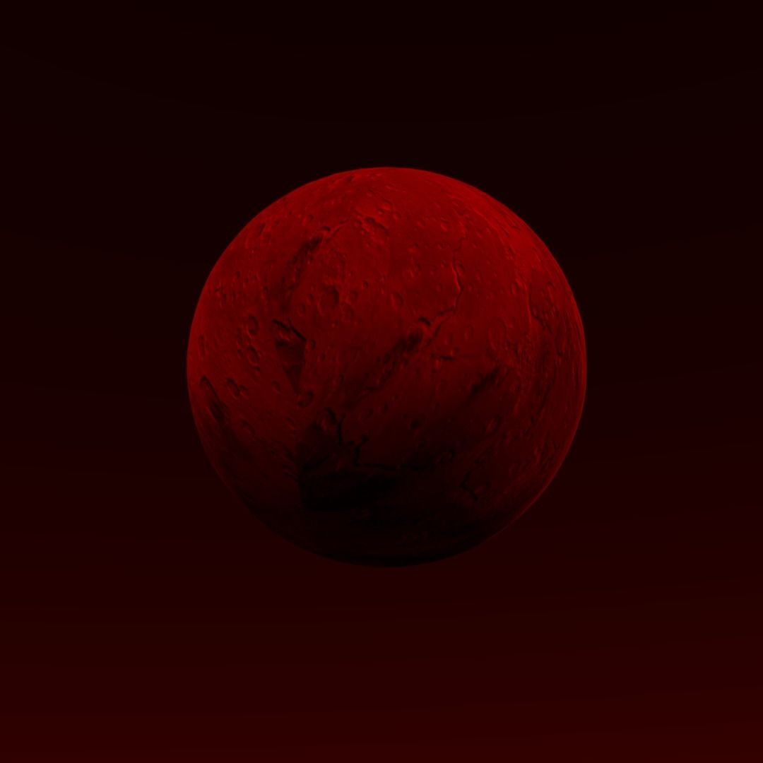 Mars planet Low-poly 3D model_2
