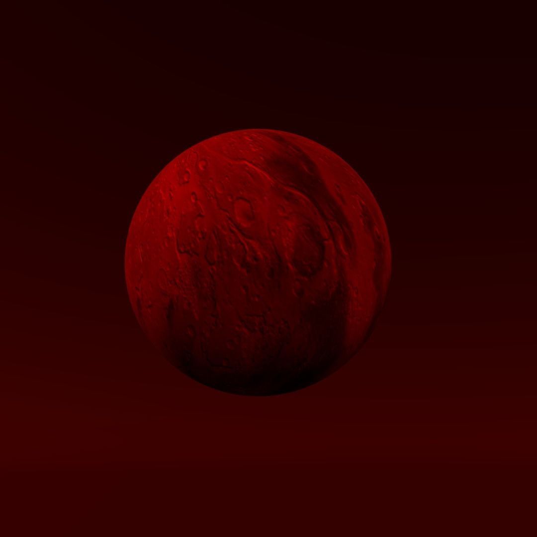 Mars planet Low-poly 3D model_4