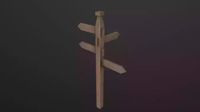 Signpost 3D Model Low-poly 3D model
