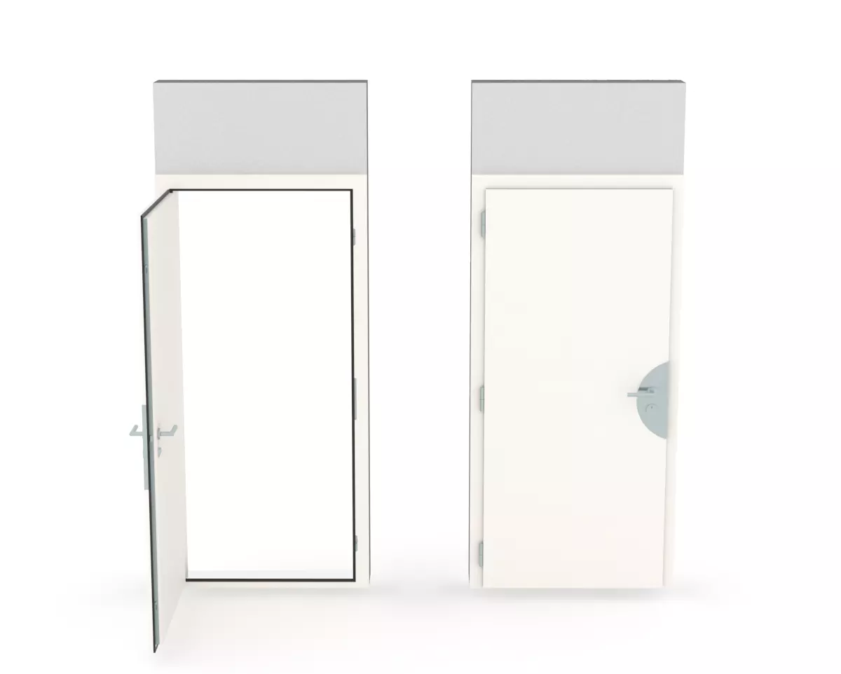 House door - Full wall section 3D model_0