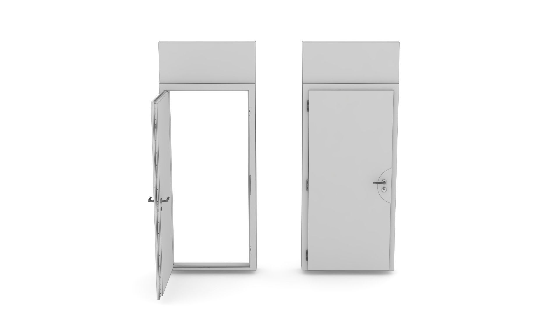 House door - Full wall section 3D model_10