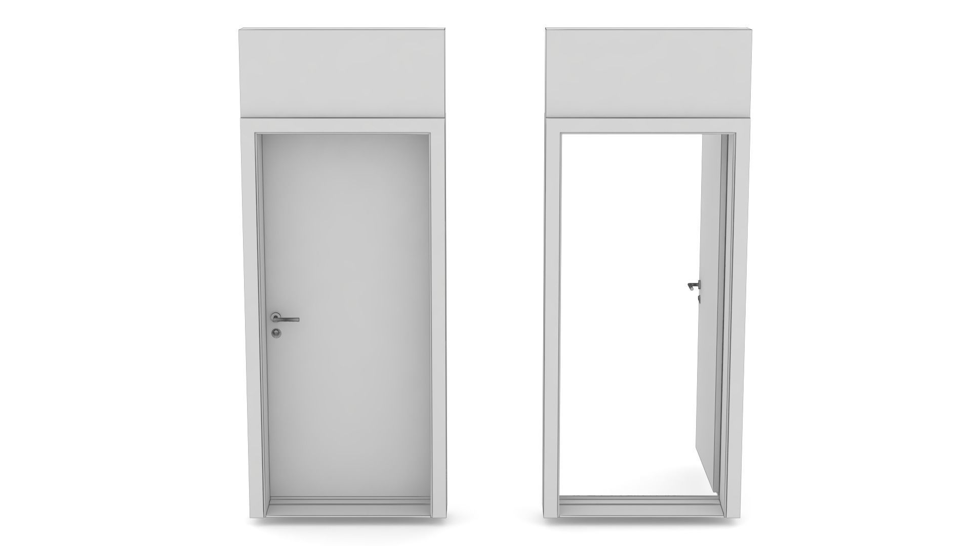 House door - Full wall section 3D model_11