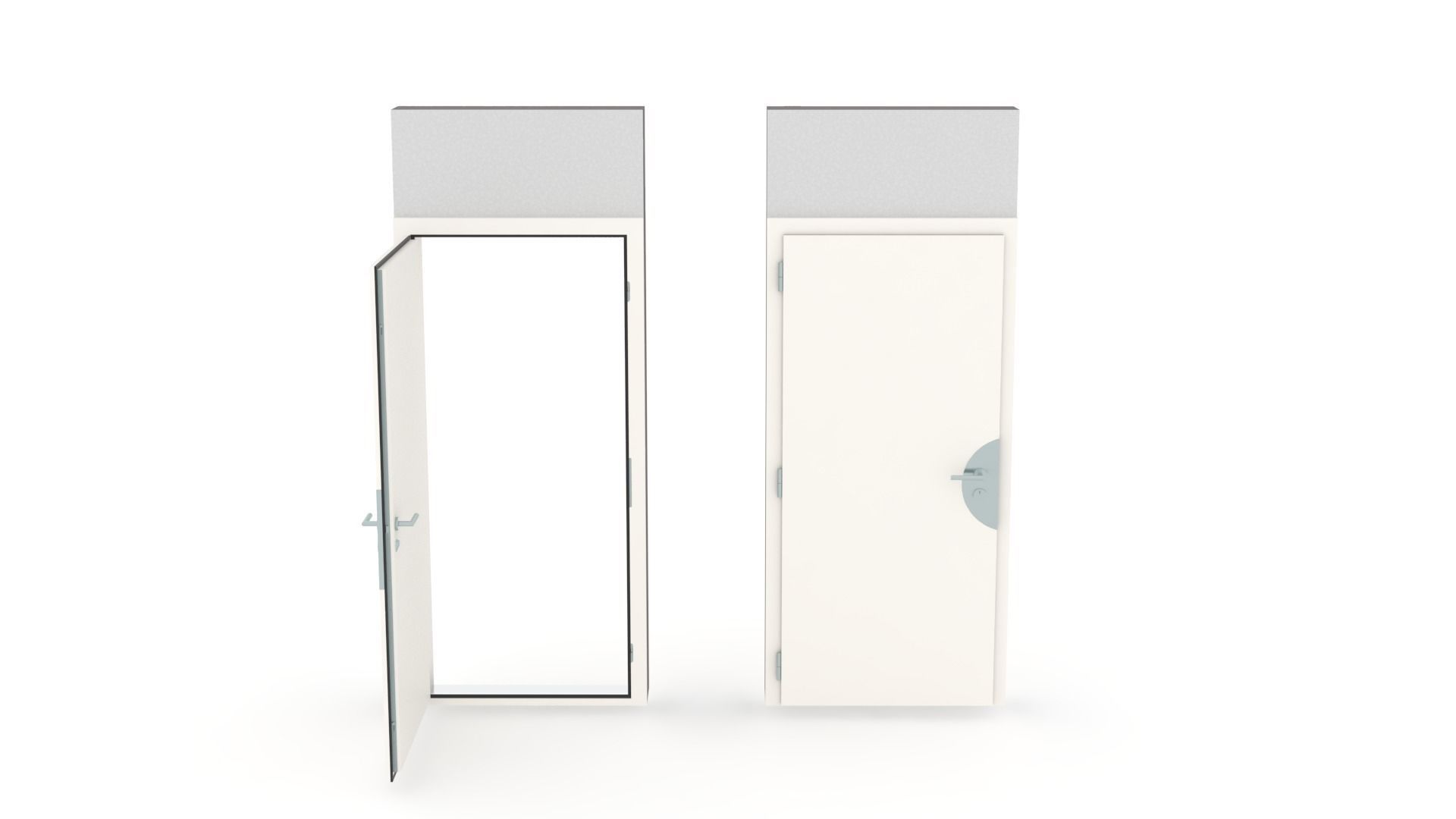 House door - Full wall section 3D model_3