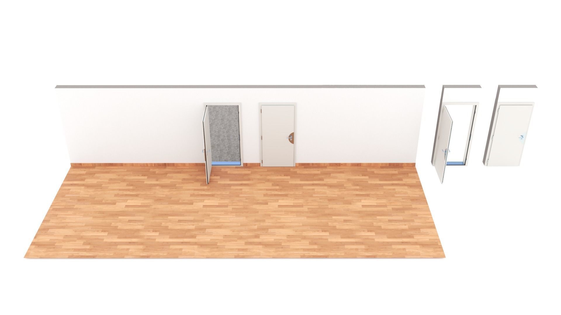 House door - Full wall section 3D model_5