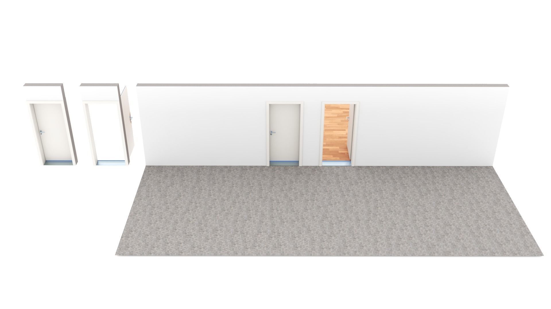 House door - Full wall section 3D model_6