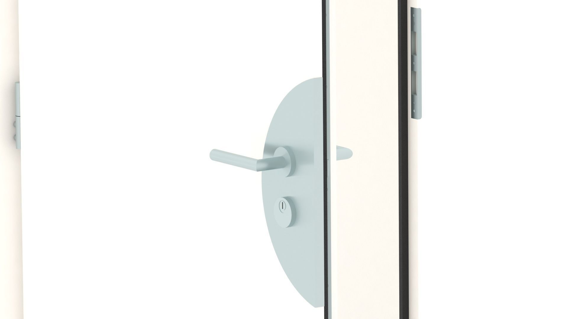 House door - Full wall section 3D model_4