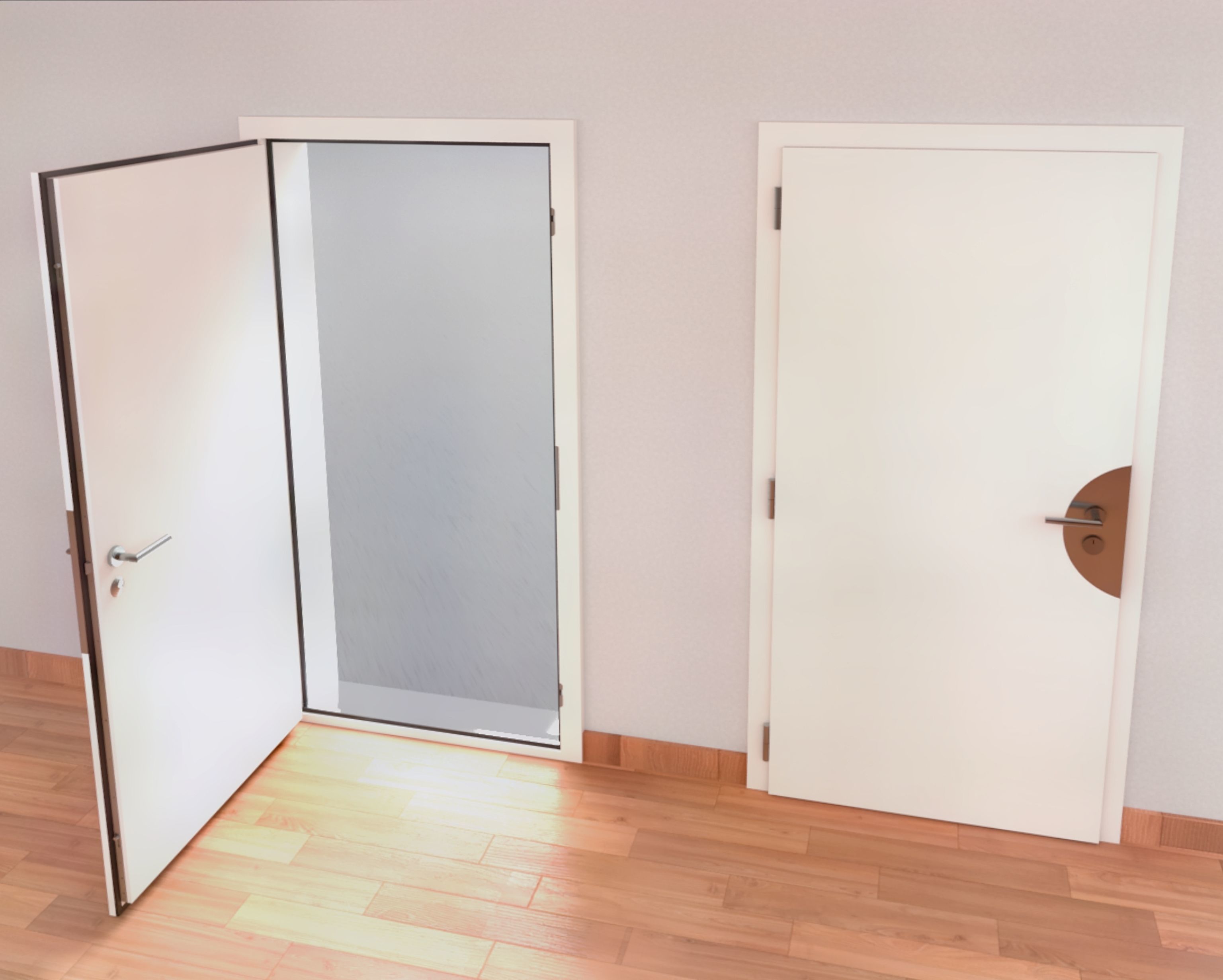 House door - Full wall section 3D model_1