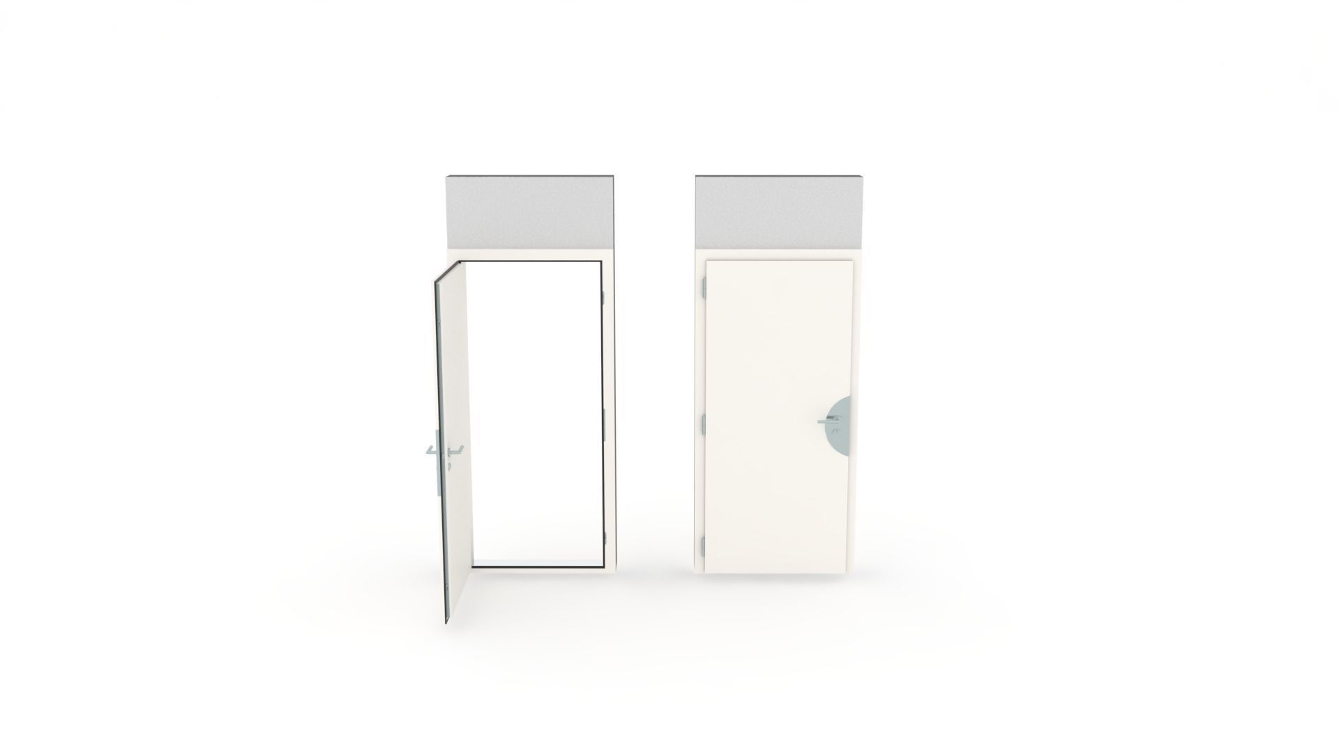 House door - Full wall section 3D model_7