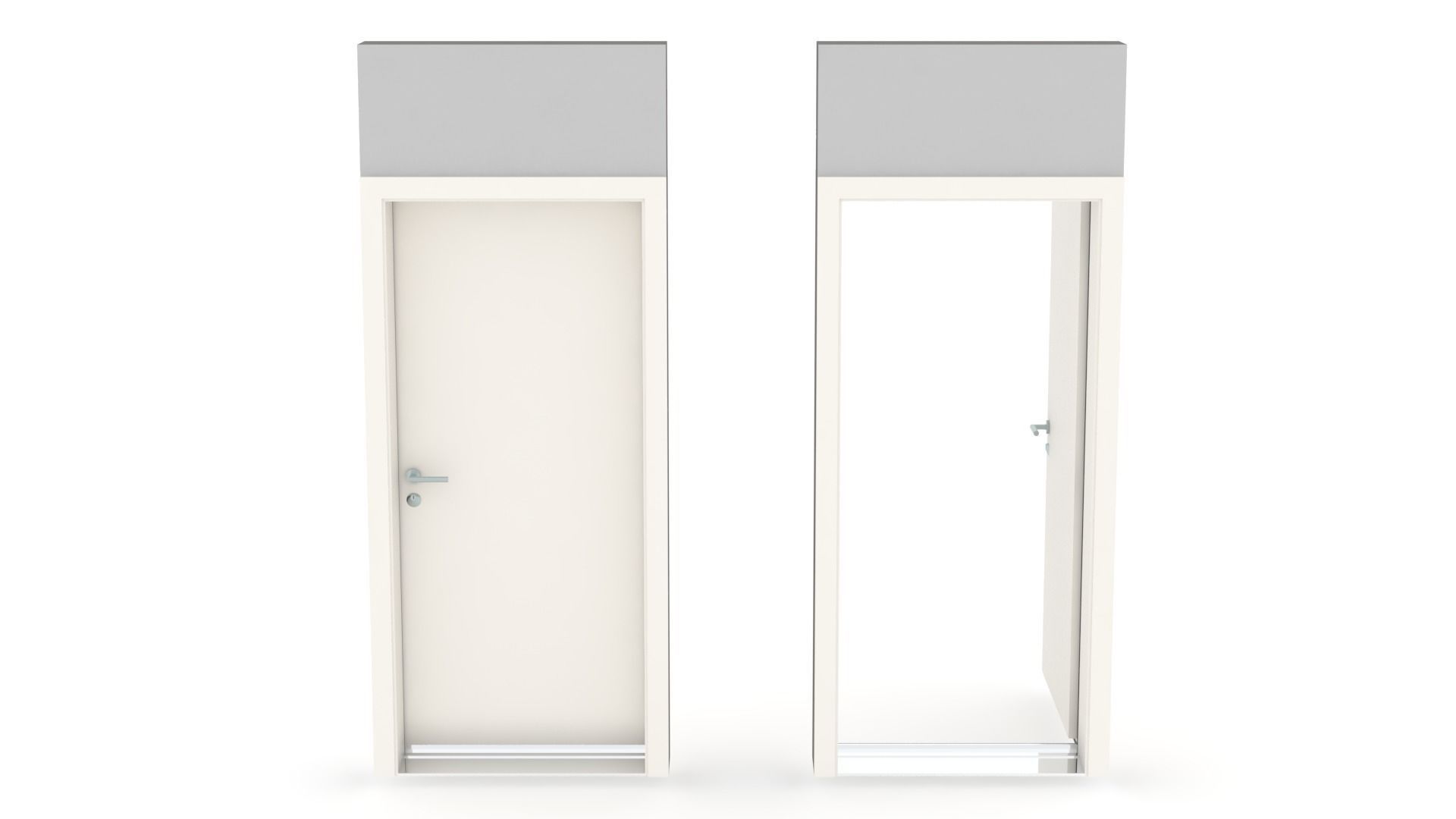 House door - Full wall section 3D model_2