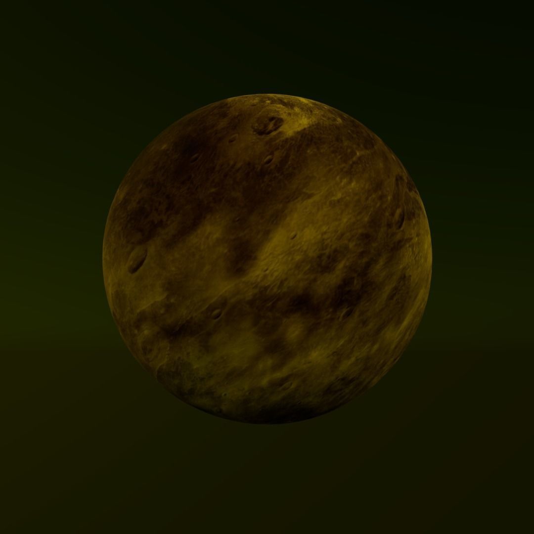 Pluto planet Low-poly 3D model_9