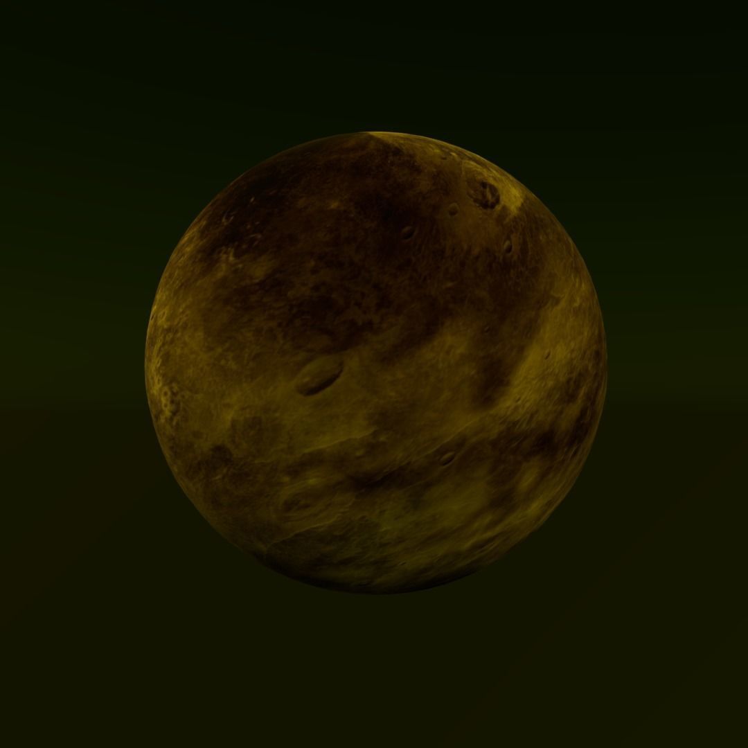 Pluto planet Low-poly 3D model_3