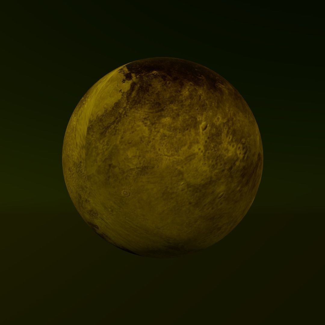 Pluto planet Low-poly 3D model_6