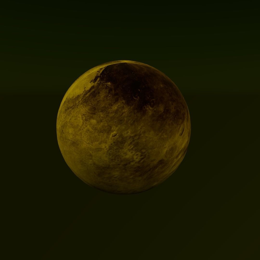 Pluto planet Low-poly 3D model_2