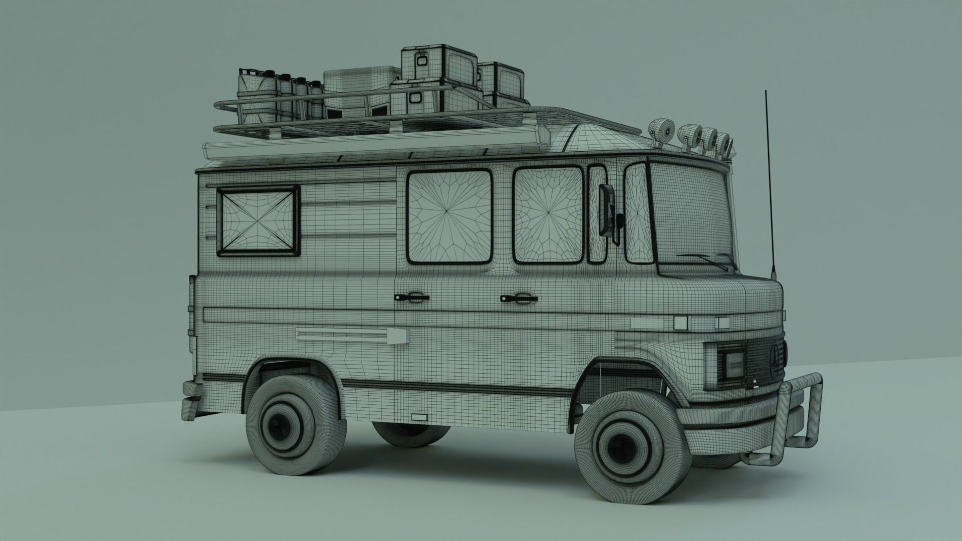 Mercedes 508 L Caravan Truck  3D model_17