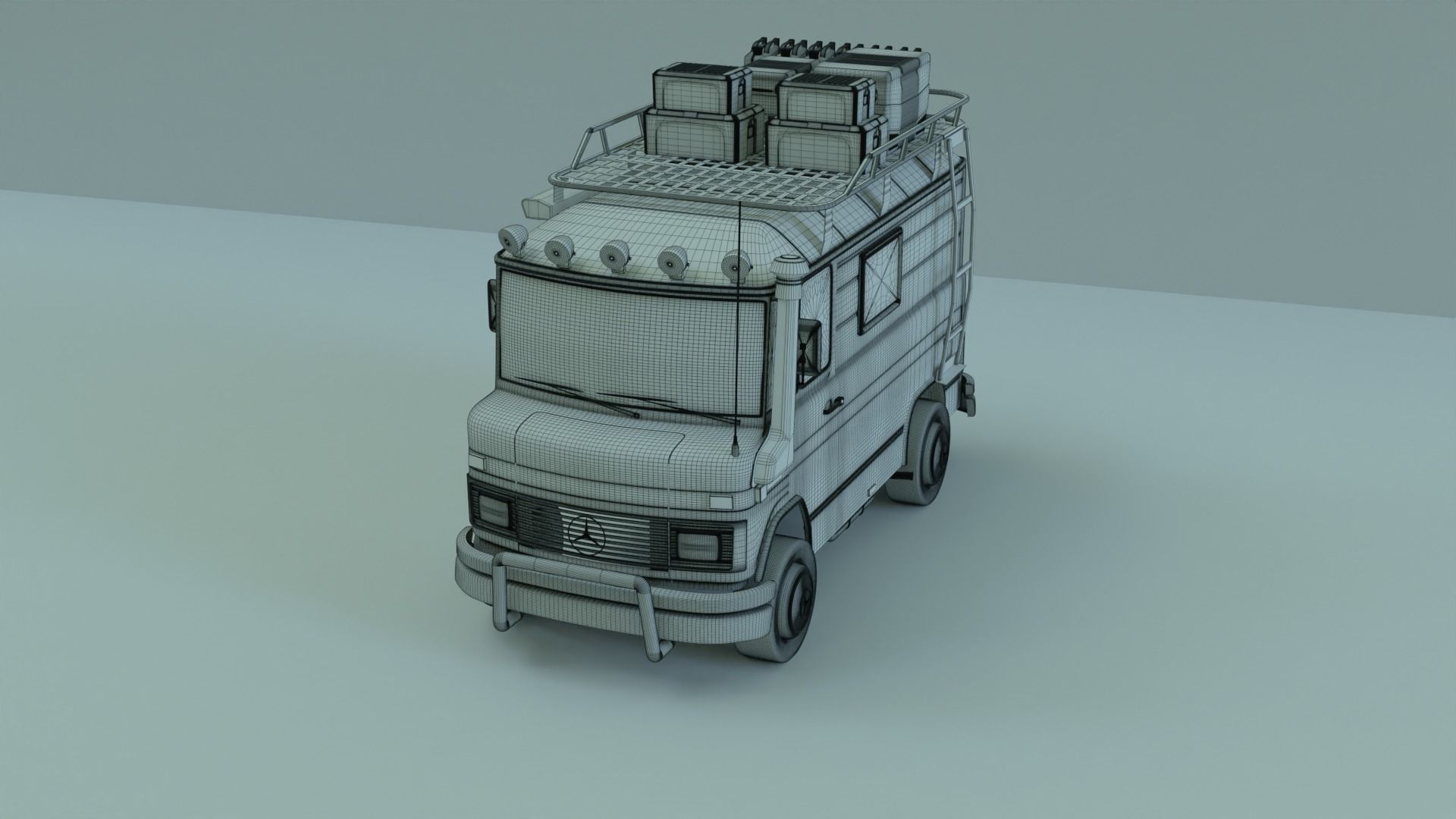 Mercedes 508 L Caravan Truck  3D model_16