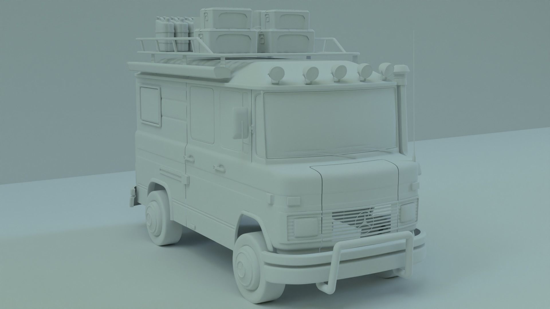 Mercedes 508 L Caravan Truck  3D model_9