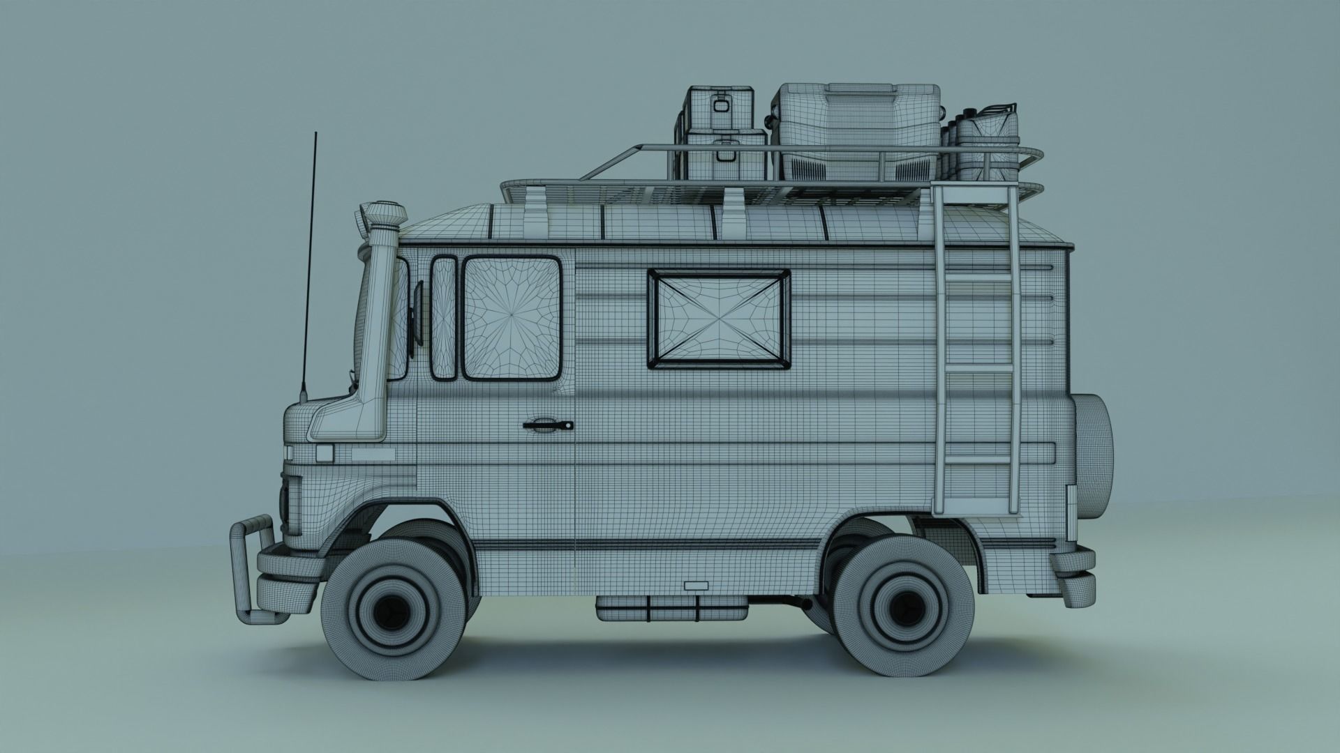 Mercedes 508 L Caravan Truck  3D model_19