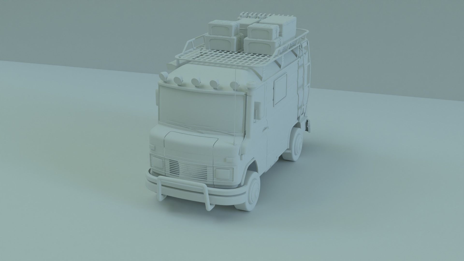 Mercedes 508 L Caravan Truck  3D model_11