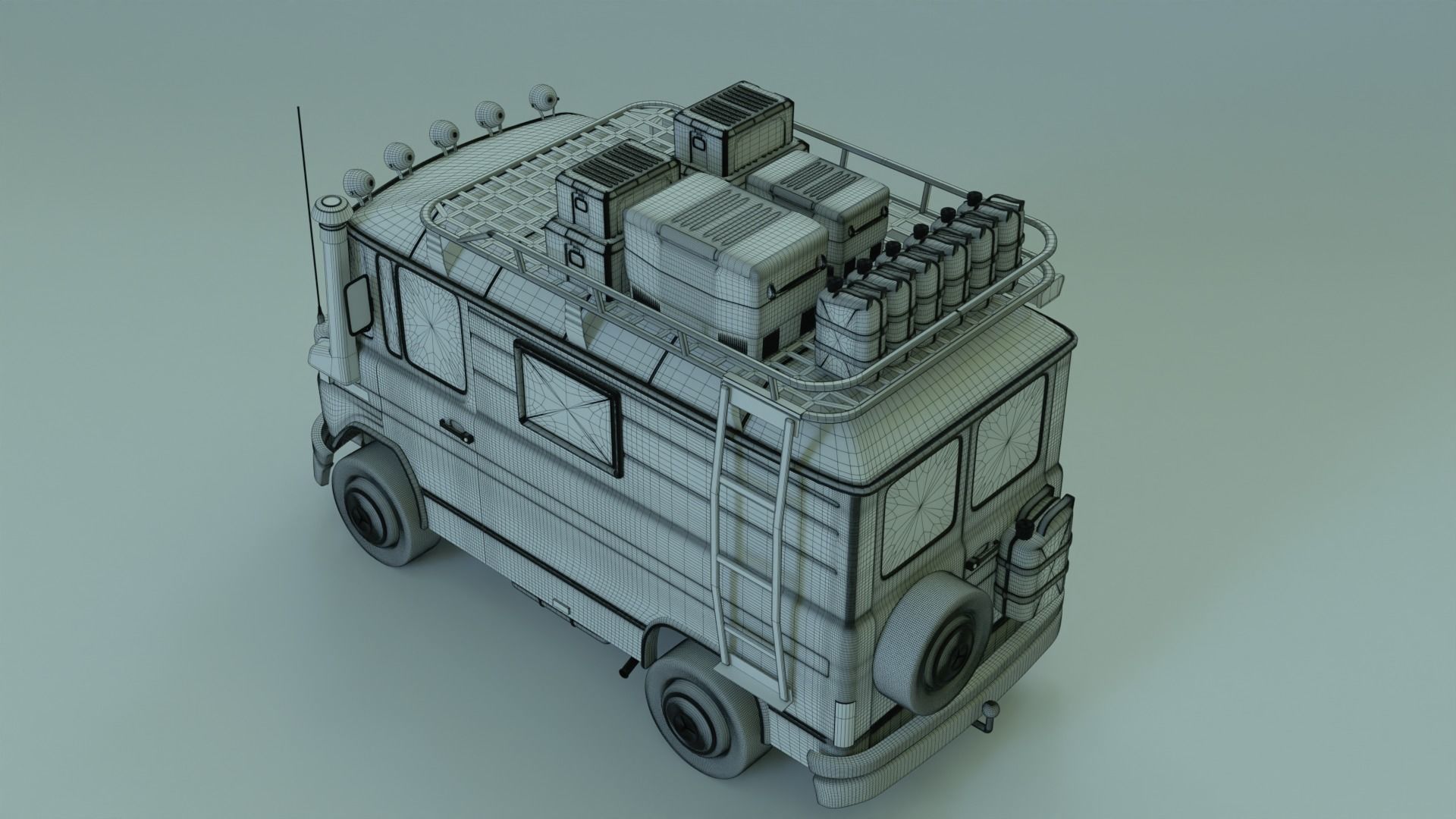 Mercedes 508 L Caravan Truck  3D model_18
